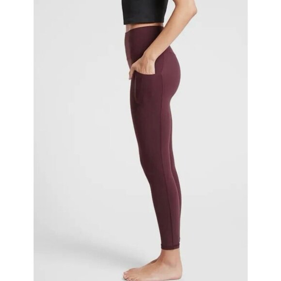 Athleta Salutation Stash Pocket II 7/8 Tight Leggings Burgundy Spiced Cabernet M - Picture 5 of 9